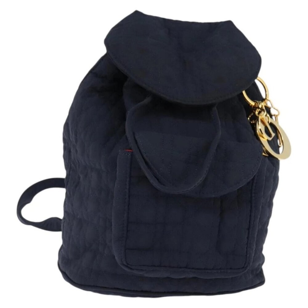 Christian Dior Canage Backpack Nylon Navy Gold